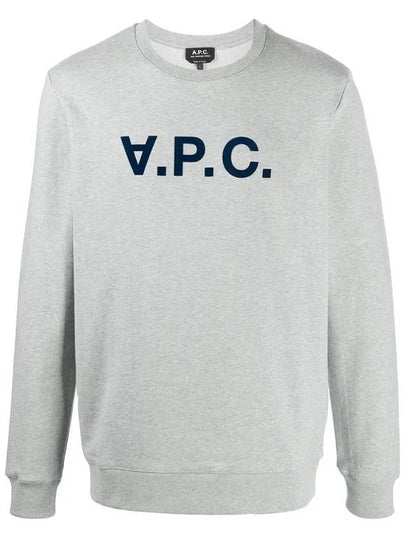 Men's VPC Logo Print Crew Neck Sweatshirt Grey - A.P.C. - BALAAN 2