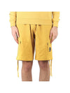 Diagonal Raised Fleece Lens Bermuda Shorts Mustard - CP COMPANY - BALAAN 1