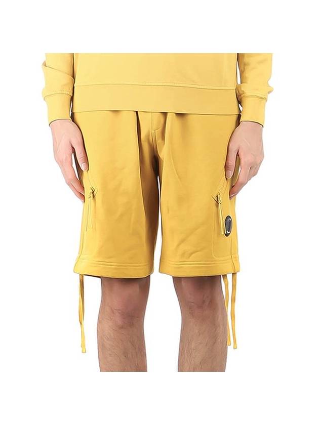 Diagonal Raised Fleece Lens Bermuda Shorts Mustard - CP COMPANY - BALAAN 1