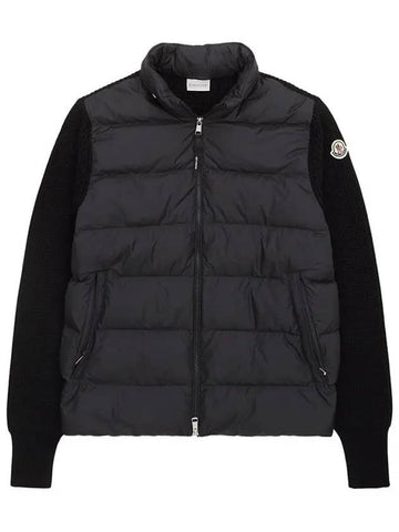 logo knit padded cardigan black 9B00032 M1131 999 - MONCLER - BALAAN 1