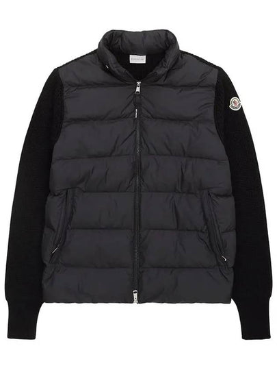 Padded Wool Hooded Zip Up Black - MONCLER - BALAAN 2