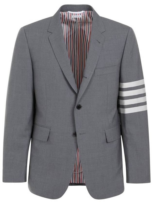 Plain Weave Suiting 4 Bar Classic Sport Jacket Medium Grey - THOM BROWNE - BALAAN 2