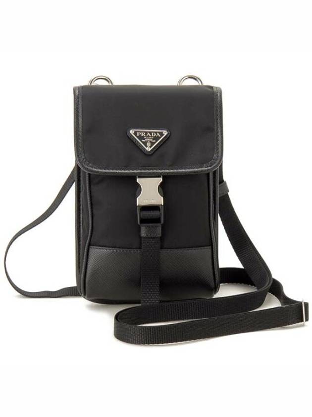 Re-Nylon Saffiano Leather Mini Bag Black - PRADA - BALAAN 2