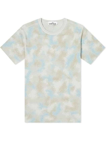 Camo Devore Cotton Short Sleeve T-Shirt Grey - STONE ISLAND - BALAAN 1