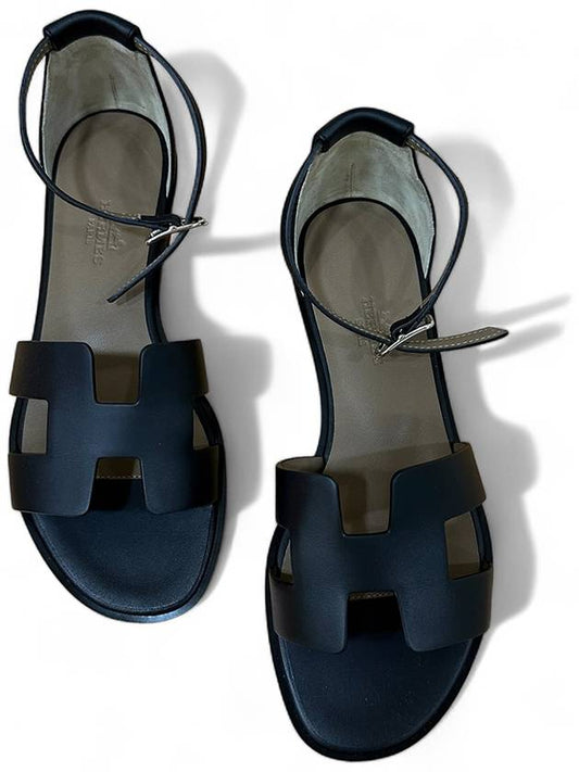 Santorini Sandal Calfskin & Noir - HERMES - BALAAN 2