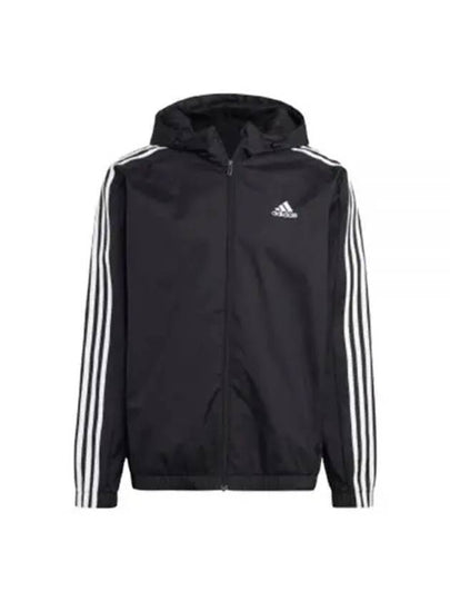 Essentials 3S Woven Regular Fit Windbreaker Black - ADIDAS - BALAAN 2