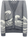 23FW wave pair cardigan MKC481A 055 - THOM BROWNE - BALAAN 3