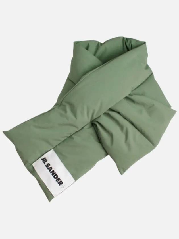 Logo Quilted Padded Down Muffler Green - JIL SANDER - BALAAN 3