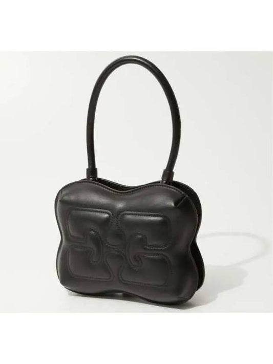 Butterfly Leather Shoulder Bag Black - GANNI - BALAAN 2