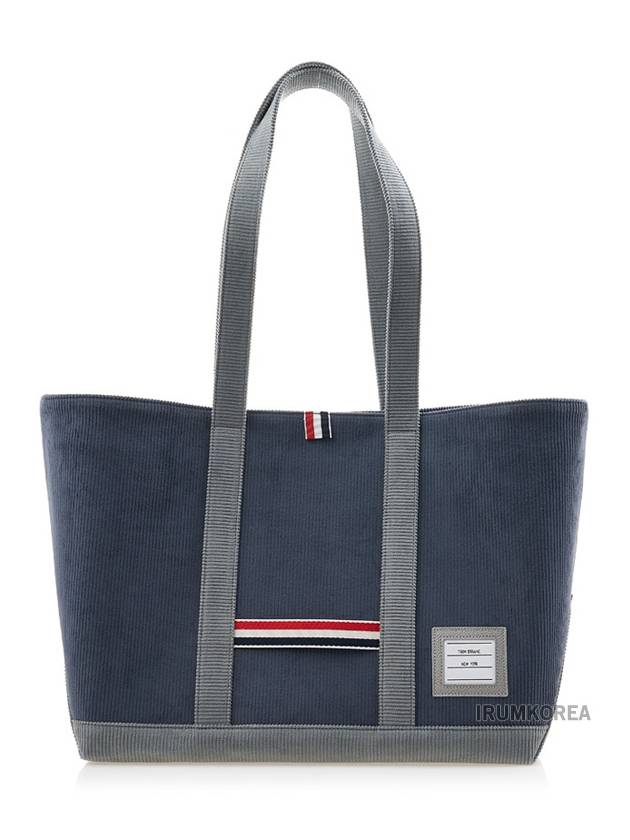 Corduroy Medium Tool Tote Bag Navy - THOM BROWNE - BALAAN 2