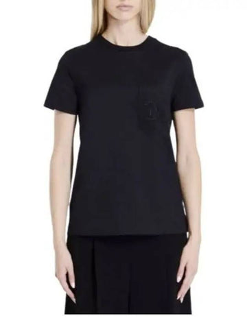 Papaia Logo Cotton Short Sleeve T-Shirt Black - MAX MARA - BALAAN 1