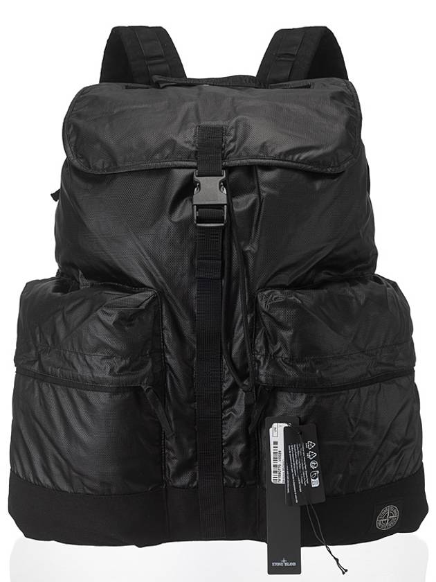 Muslin gummata canvas backpack black - STONE ISLAND - BALAAN 8