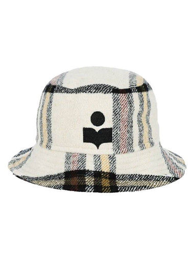 Check Wool Bucket Hat Ivory - ISABEL MARANT - BALAAN 1