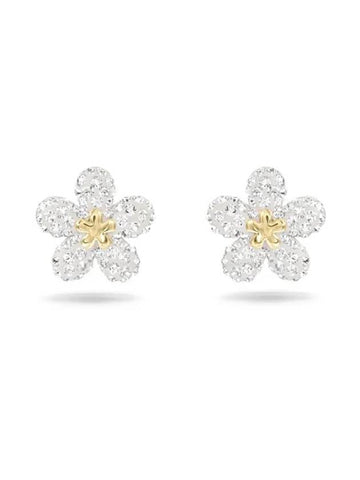 Woman's Flower Earrings Silver - SWAROVSKI - BALAAN 1