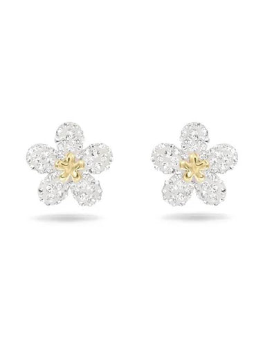 Woman's Flower Earrings Silver - SWAROVSKI - BALAAN 1