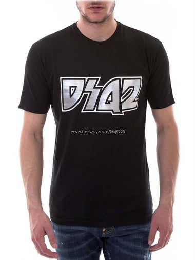 Men's DSQ Silver Logo Short Sleeve TShirt Black S74GD0055 - DSQUARED2 - BALAAN 1