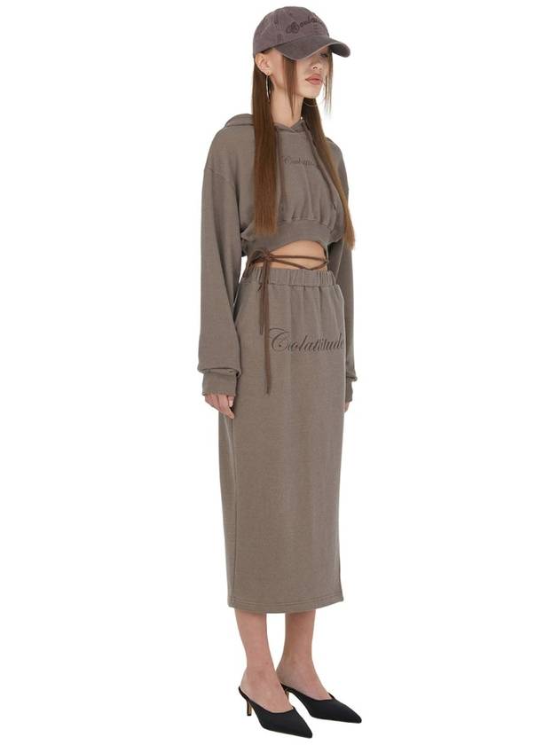 ISK001 6 Cool Attitude Slit Skirt Brown - ITZAVIBE - BALAAN 3