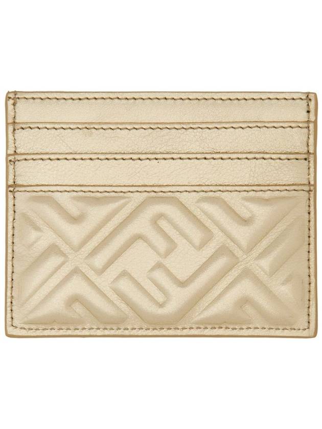 Baguette Leather Card Wallet Gold - FENDI - BALAAN 2