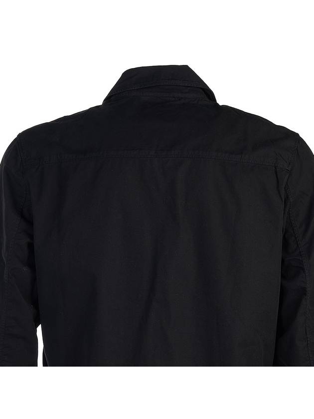 Lens Wappen Gabardine Zip-Up Jacket Black - CP COMPANY - BALAAN 6