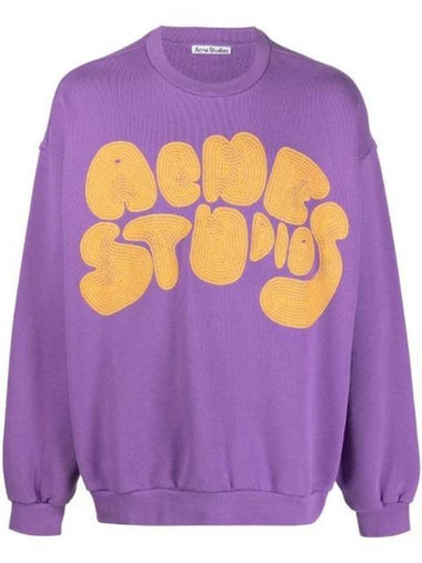 Bubble Logo Crew Neck Sweatshirt Lilac Purple - ACNE STUDIOS - BALAAN 1