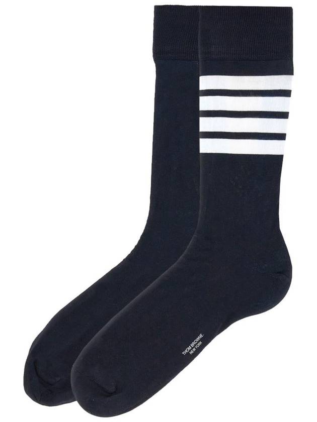 Men's Diagonal Light Weight Midi Socks Navy - THOM BROWNE - BALAAN 4