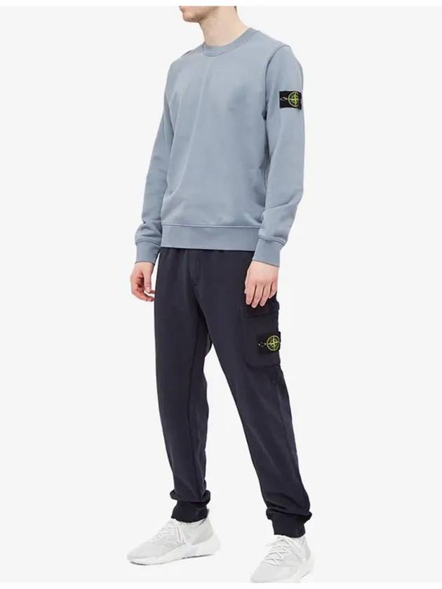 Men's Wappen Patch Sweatshirt Blue Grey - STONE ISLAND - BALAAN 5