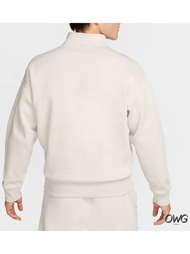 Solo Swoosh Quarter Zip Sweatshirt Light Bone - NIKE - BALAAN 4