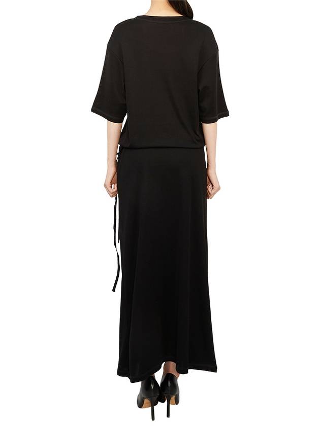 Belted Rib T-shirt Long Dress Black - LEMAIRE - BALAAN 4