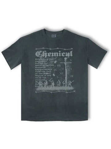 Overfit Chemical Pigment Short Sleeved T-Shirt Charcoal - FOREEDCLUB - BALAAN 1