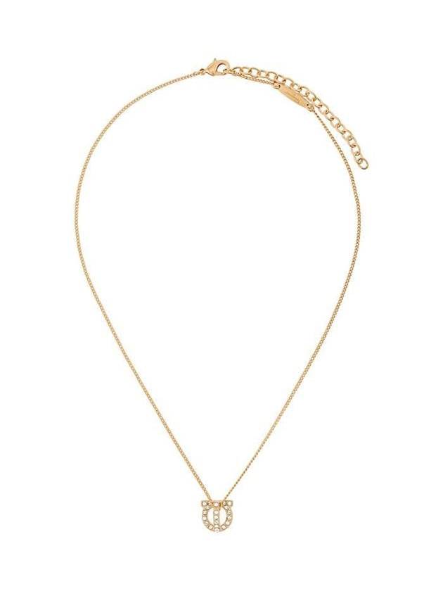 Gancini 3D Crystal Necklace Gold - SALVATORE FERRAGAMO - BALAAN 2