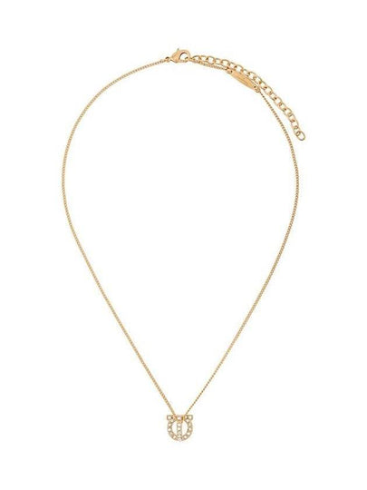 Gancini 3D Crystal Necklace Gold - SALVATORE FERRAGAMO - BALAAN 2