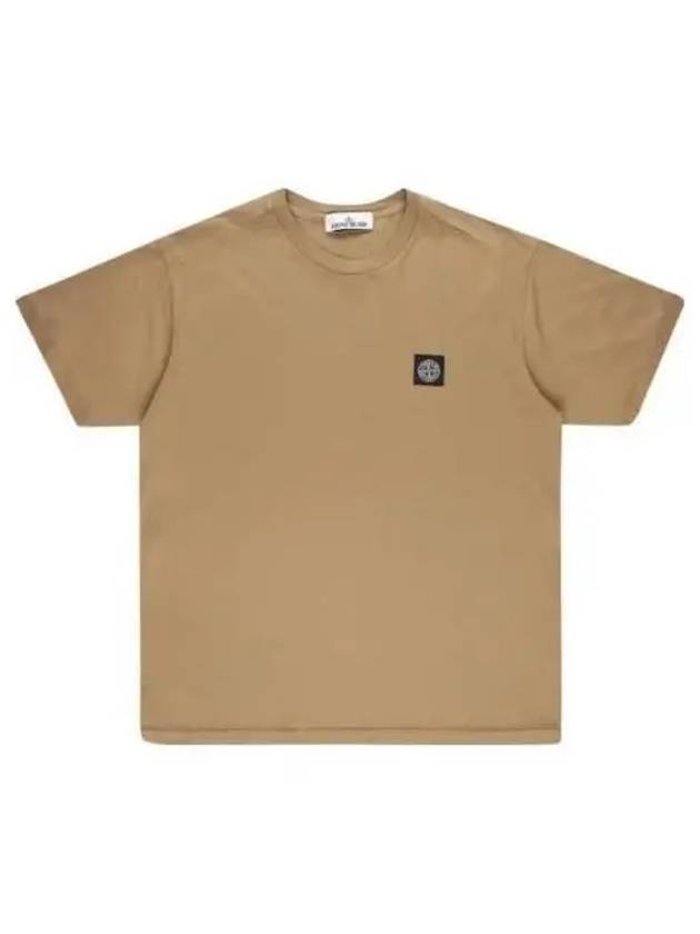 Logo Patch Cotton Short Sleeve T-Shirt Dark Beige - STONE ISLAND - BALAAN 2