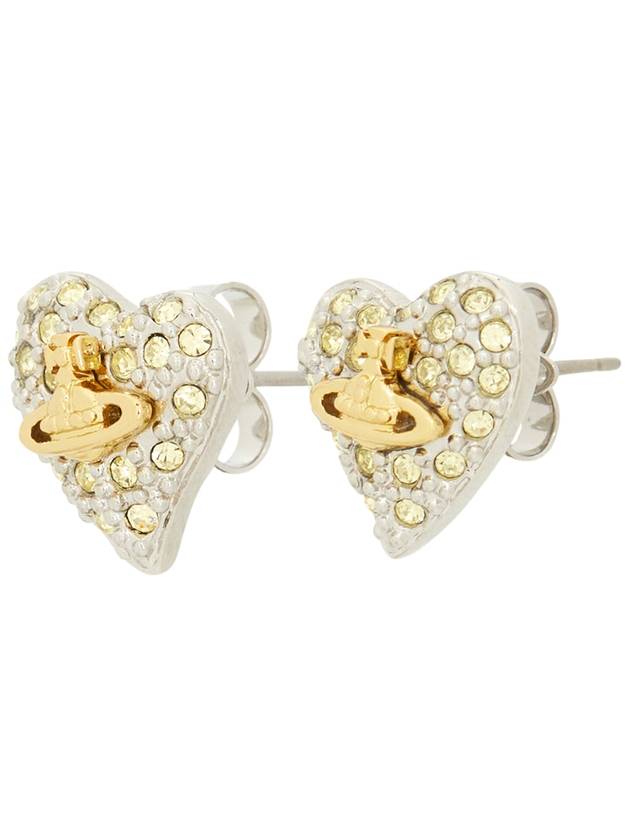 Women's Tiny Diamante Heart Earrings Silver - VIVIENNE WESTWOOD - BALAAN 3