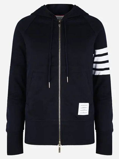 Engineered 4 Bar Diagonal Hoodie Zip-Up Navy - THOM BROWNE - BALAAN 2