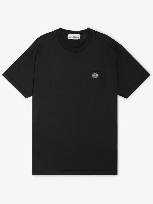 Logo Patch Short Sleeve T-Shirt Black - STONE ISLAND - BALAAN 3