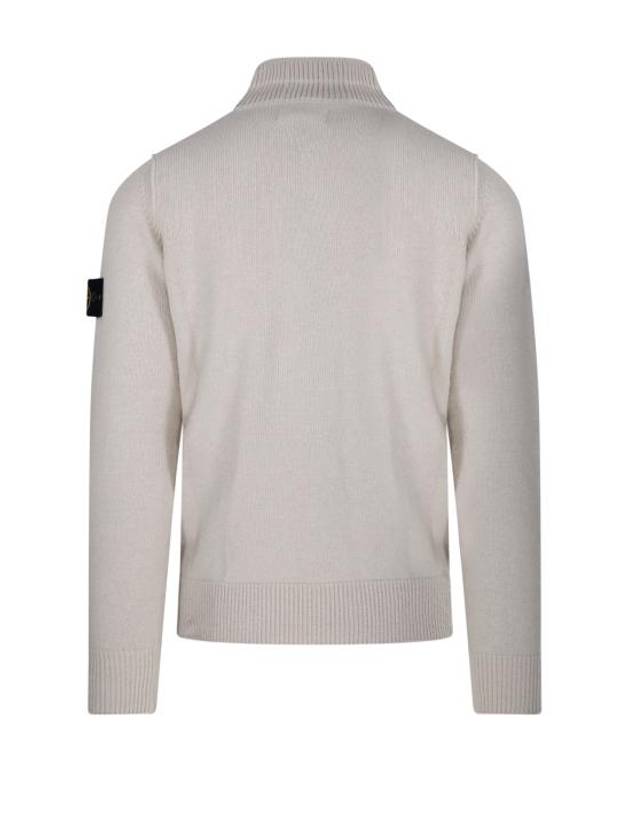 Wappen Patch Half Button Lambswool Knit Top Plaster - STONE ISLAND - BALAAN 4