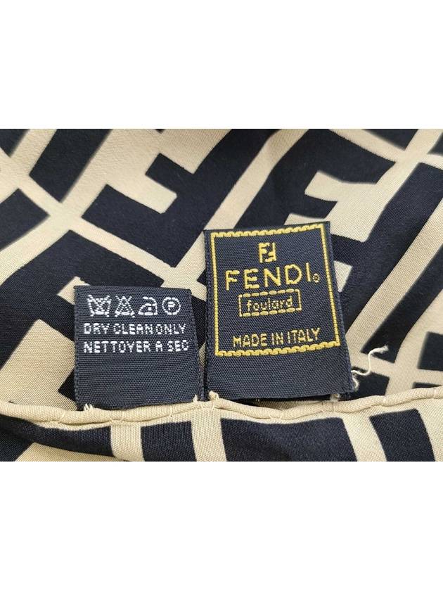 Silk BeigeXBlack Scarf - FENDI - BALAAN 3