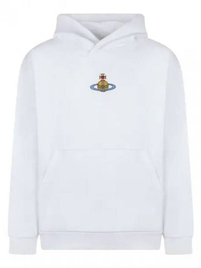 Embroidered ORB Logo Cotton Hoodie White - VIVIENNE WESTWOOD - BALAAN 2