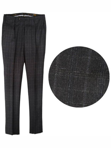 Virgin wool check pleats gray - PT TORINO - BALAAN 1