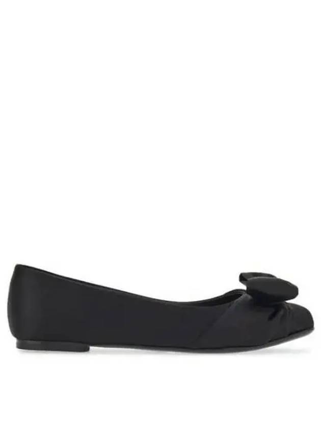 Padded Vara Bow Flat Black - SALVATORE FERRAGAMO - BALAAN 2