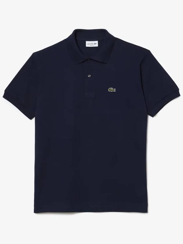 Men's Logo Classic Fit Cotton Short Sleeve Polo Shirt Navy - LACOSTE - BALAAN 2