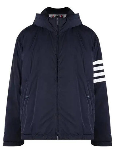 Poly Twill 4-bar Down Filled Hooded Jacket Navy - THOM BROWNE - BALAAN 2