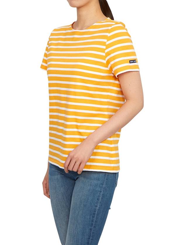 Etrille Striped Short Sleeve T-Shirt White Orange - SAINT JAMES - BALAAN 6