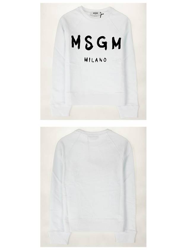 Milano Brushed Logo Print Cotton Sweatshirt White - MSGM - BALAAN 6