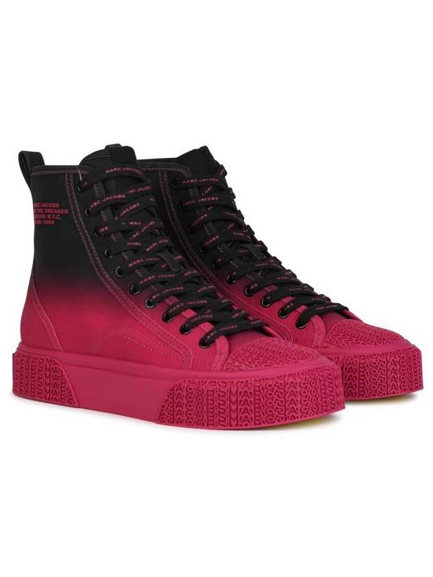 Marc Jacobs 'Hight Top' Black And Fuchsia Canvas Sneakers - MARC JACOBS - BALAAN 2