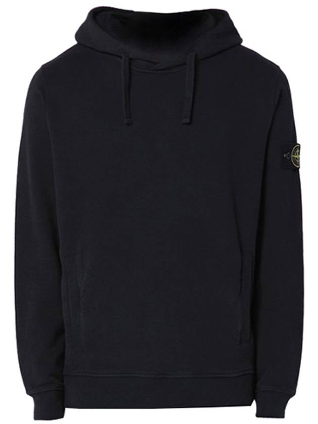 Wappen Patch Brushed Cotton Fleece Hoodie Black - STONE ISLAND - BALAAN 2