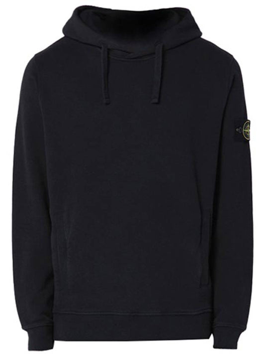 Wappen Patch Brushed Cotton Fleece Hoodie Black - STONE ISLAND - BALAAN 2