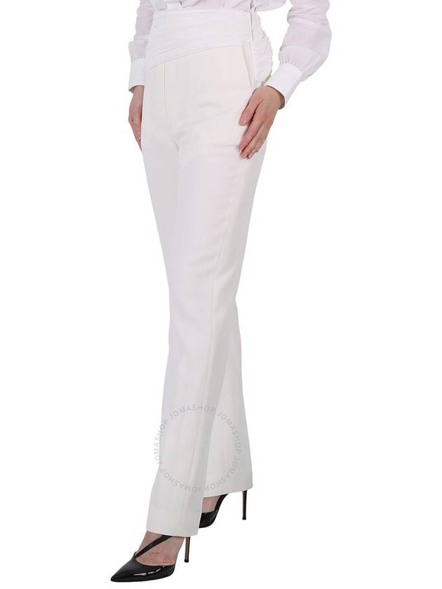 Burberry Ladies Optic White Sash Detail Technical Wool Tailored Trousers, Brand Size 2 (US Size 0) - BURBERRY - BALAAN 2