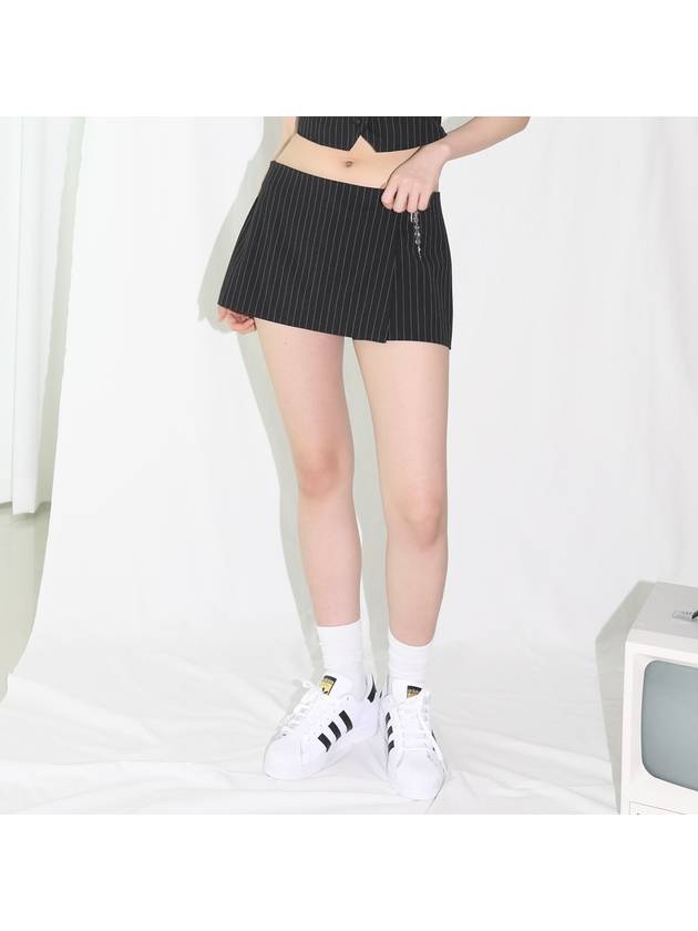 Pinstripe Skirt With Shorts Black - CLUT STUDIO - BALAAN 7