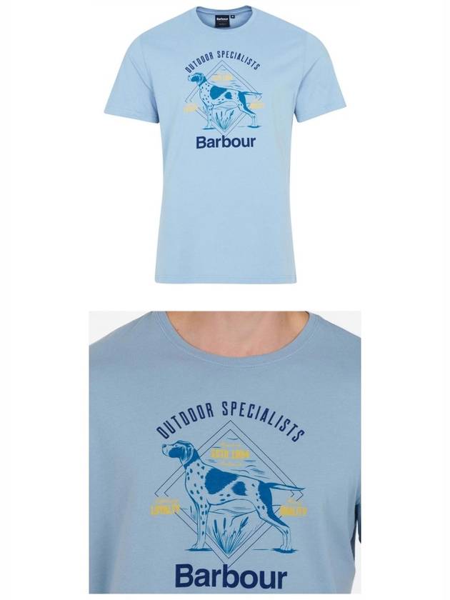 Loyal Dog Print Short Sleeve T-Shirt Blue - BARBOUR - BALAAN 5